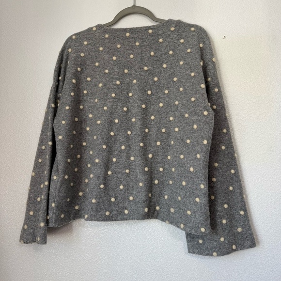 Madewell Texture & Thread Boxy Bobble Cardigan Polka dot Grey Size: Medium - Picture 4 of 12